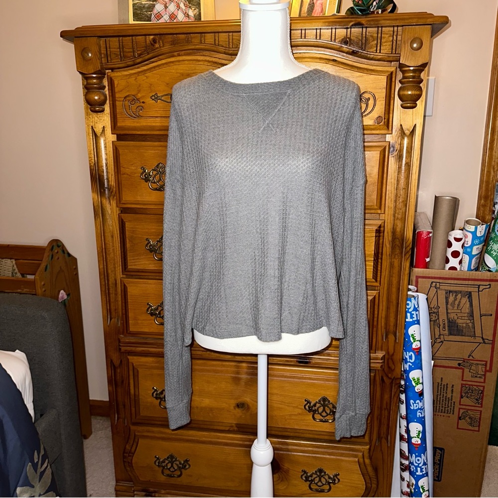 Victoria Secret Pink Waffle Knit Long Sleeve Shirt NWT